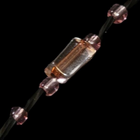 Eyeglass Lanyard‎ Strap Holder Sunglasses Purple Black Beaded 27" Womens Gift - Picture 2 of 3